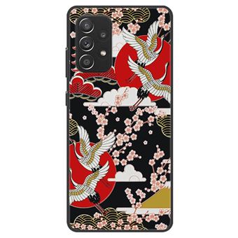 Capa Magunivers e TPU Impressão de padrão em relevo flexível Four Crane para Samsung Galaxy A52 4G/5G - 1