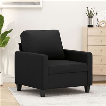 Poltrona vidaXL | couro artificial | 60 cm | preto - 1