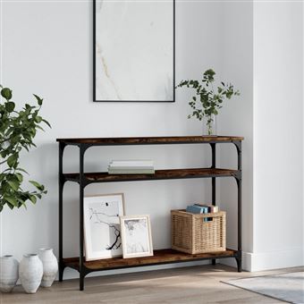 Mesa Consola vidaXL | 100x29x75 cm | derivados de madeira carvalho fumado - 1