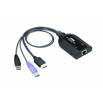Cabo Kvm ATEN Adaptador KVM USB HDMI Multimédia Virtual (Suporte para Leitor de Smart Card e Descodificador Áudio) | Metálico, Roxo - 1