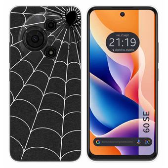 Capa Tumundosmartphone de Silicone Transparente para TCL 60 SE | desenhos de design Spider - 1