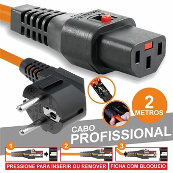Cabo Alimentação Profissional Div Schuko Macho 3Para Iec C13 Fêmea 2M - 1