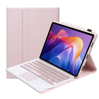 Capa com Teclado Bluetooth FOXDOCK para Xiaomi Redmi Pad 2 (11 ") | Teclas Quadradas | Função Touchscreen | Rosa - 1