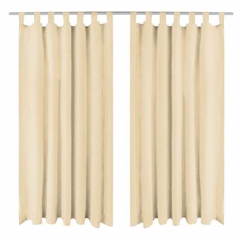 Cortinas vidaXL de cetim com presilhas 2 pcs 140x245 cm bege - 1