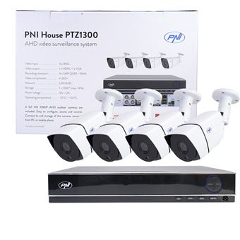 Kit NVR e 4 Câmaras PNI House PTZ1300 Full HD AHD Video Surveillance - 1