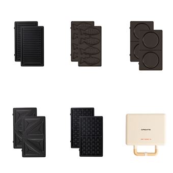 Pack CREATE Stone 3 em 1 | Sanduicheira Waffle Maker and Grill com placas intercambiáveis + Taiyaki Plate + Pancake Pancake Plate | Offwhite - 1