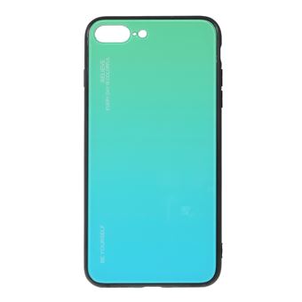 Capa TPU vidro de cor gradiente azul-ciano para Apple iPhone 8 Plus/7 Plus
