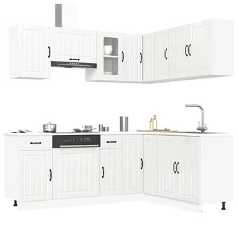 Conjunto Armário de cozinha vidaXL Lucca | 11 peças | brilho branco - 1
