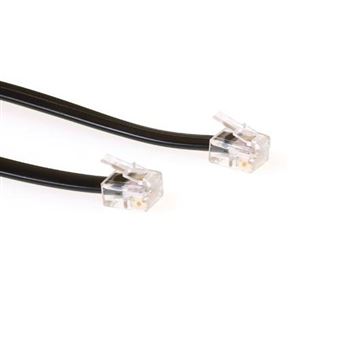 Cabo Telefónico ACT RJ12 - RJ12 cable, Black 3.0m | Preto - 1