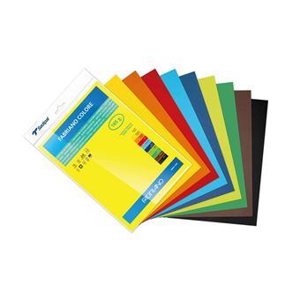 Embalagem com 10 Cartolinas  Fabriano A4 | 185G | Cores Intensas - 1