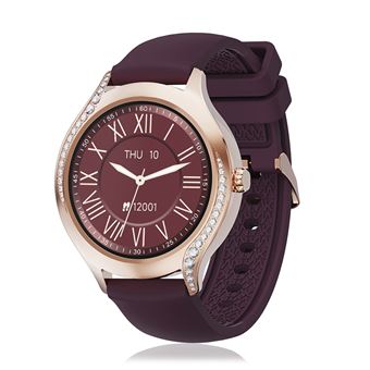 Smartwatch DAM T214 compacto e elegante | Chamadas BT | Notificações push | Monitor de saúde | ciclos femininos | Multidesportos | 4,1x1,1x4 cm - castanho - 1