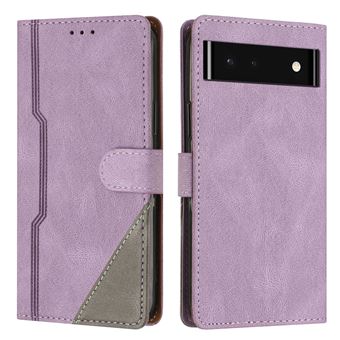Capa FOXDOCK para Google Pixel 7A | Fecho Magnético | Pele TPU Macia | 3 Compartimentos para Cartões | Função de Suporte | Roxo - 1
