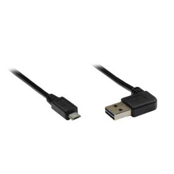 Cabo USB Alcasa USB 2.0 A/micro B, 3m 3m USB A Micro-USB B Preto