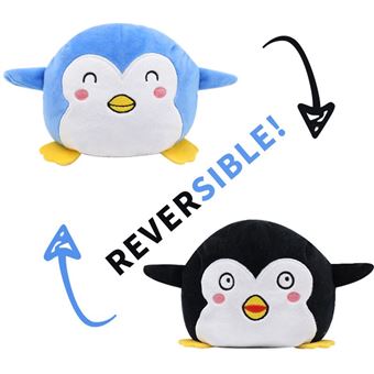 Peluche HSMY Pinguim Reversível | 15 cm - Azul + Preto - 1