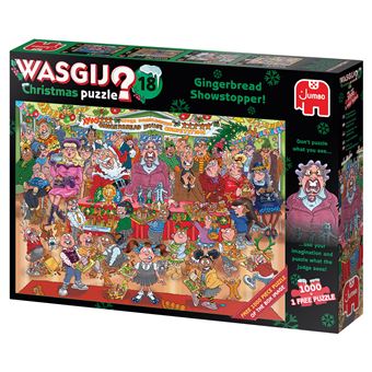 Puzzle Jumbo Wasgij No License Christmas 18 - Desastre Do Bolo De Gengibre! (2X1000 Peças) - 1