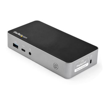 Base & Duplicador de Portas StarTech.com Dock USB-C - Estação de encaixe para portátil HDMI de 1080p com monitor duplo - Fornecimento de energia de 60W - 1x USB-C, 3x USB-A, Ethernet - Dock USB 3.1 Gen 1 Type-C com ecrã de vídeo duplo - Mac e Windows | Pr - 1