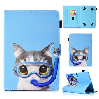 Capa PU 10 Polegadas Universal Gato mergulho para Apple iPad 9.7/Lenovo Tab 4 10 Plus + - 1