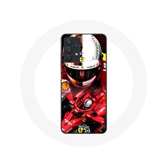 Capa Maniacase para Samsung Galaxy A32 5G com o piloto de Fórmula 1 Sebastian Vettel na equipe vermelha - 1