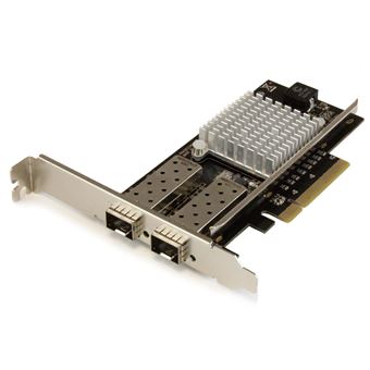 Cartão de Rede StarTech.com Placa de rede de fibra 10G de 2 portas com Open SFP+ - PCIe, Chip Intel | Metálico - 1