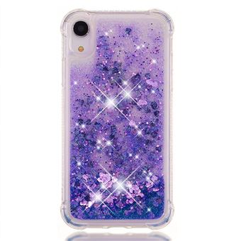 Capa Protetora GANGXUN para iPhone XR | TPU Transparente | Brilhante com Glitter e Areia Movediça | Roxo - 1