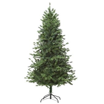 Árvore de Natal Artificial Homcom Não Iluminada de 1,8 M Base Dobrável para Decoração de Natal Interna e Externa Verde - 1