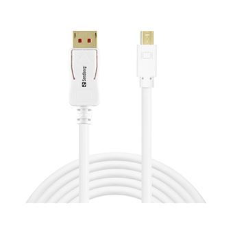 Cabo Displayport Sandberg DP-MiniDP 1.4 8K60Hz 2m | Branco - 1