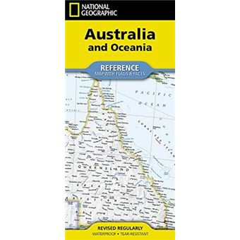 National Geographic Australia And Oceania Map Folded With Flags And Facts - 1