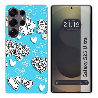 Capa TUMUNDOSMARTPHONE de silicone para Samsung Galaxy S25 Ultra 5G Desenhos de design de borboleta - 1