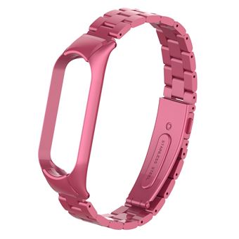 Bracelete de Aço Inoxidável HSMY Magnética para Xiaomi Mi Band 4/ 3 - Rosa Claro - 1
