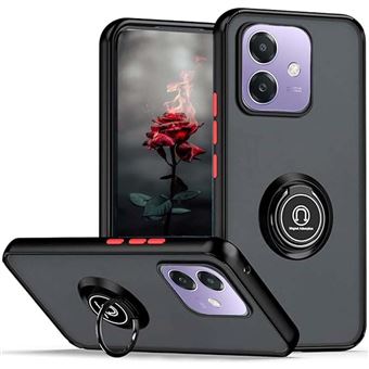 Capa fosca TUMUNDOSMARTPHONE com borda preta e anel giratório 360 para Oppo A40 / A40m - 1