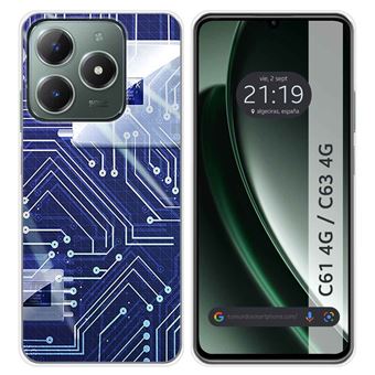 Capa de Silicone TUMUNDOSMARTPHONE para Realme C61 / C63 4G desenhos de projeto de circuito - 1