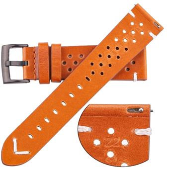 Bracelete Artesanal em pele respirável Antiimpacto para Huawei Watch GT 5 41mm | Laranja - 1