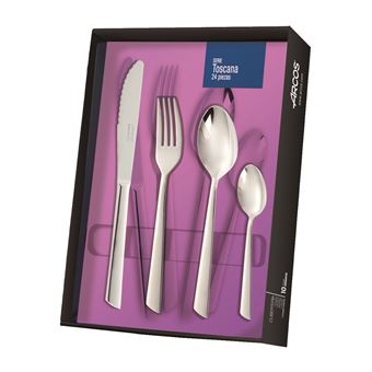 Conjunto de Talheres Arcos Tuscany 572400 de Aço Inoxidável 18/10 Espessura de 2.5 mm e Folha de 24 Peças - 1