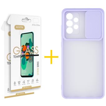 Conjunto 2 x Película de Vidro + Capa para Samsung A72 5G | Gel Proteção Câmara - Lilás - 1