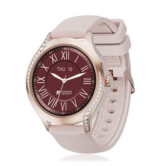 Smartwatch T214 compacto e elegante | Chamadas BT | Notificações push | Monitor de saúde | ciclos femininos | Multidesportos | 4,1x1,1x4 cm - Ouro rosa - 1