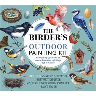 The Birder's Outdoor Painting Kit Everything You Need to Create Beautiful Paintings Out in Nature-Includes: Watercolor Paper, Instruction Guide, Portable Watercolor Paint Set, Paintbrush - 1