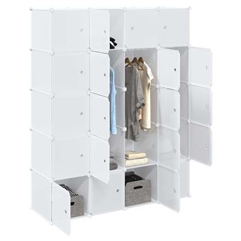 Organizador cubos de armazenamento vidaXL com 20 cubos varões suspensos PP - 1