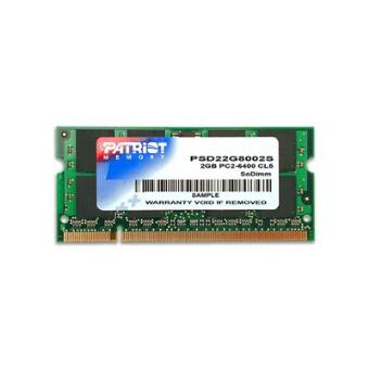 Patriot Memory - 2GB DDR2 CL5 PC2-6400 (800MHz) SODIMM - 1