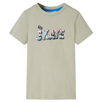 T-shirt infantil | vidaXL | caqui-claro 140 | 9 a 10 anos - 1