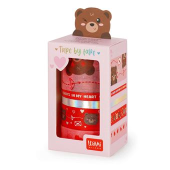 Fita Decorativa Washi Tape Legami Tape By Tape I Love You - Teddy Bear | 5x5m - 1