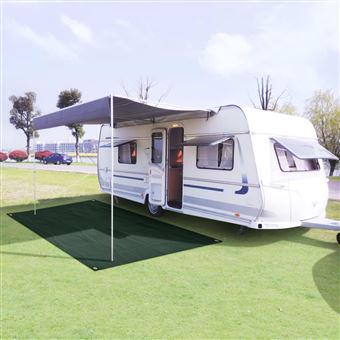 Tapete de Campismo vidaXL para tenda PEAD | 250x550 cm | Verde-escuro - 1