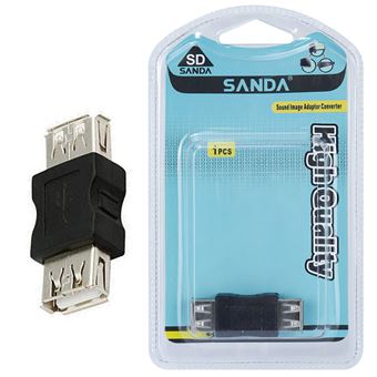 Adaptador USB 2.0 2 x F Sanda SD-7251 - Preto - 1
