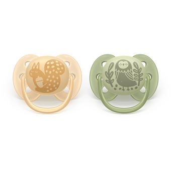 Chupeta Ultra Macia Philips AVENT Pacifier SCF091/46 ultra soft | Verde, Amarelo - 1