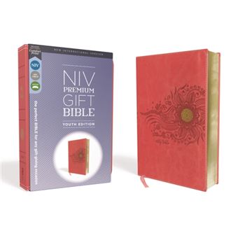 Niv Premium Gift Bible Youth Edition Leathersoft Coral Red Letter Comfort Print  The Perfect Bible For Any Giftgiving Occasion - 1