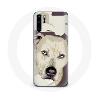 Capa Maniacase para Huawei P30 ProCão Pitbull Branco - 1