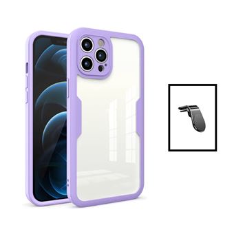 Kit Phonecare Capa Anti-Crash 360 Protection + Suporte Magnético L Safe Driving Carro para Apple iPhone 14 - Roxo - 1