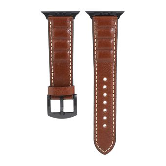 Bracelete de Couro HSMY Durável para Apple Watch Series 6/ SE/ 5/ 4 | 44 mm - Castanho Escuro - 1