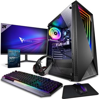 Computador Gaming Vibox IV-52 - 24"" Pacote de monitores - 8 Core Intel i7 11700F Processador 4.9GHz - Nvidia RTX 4060 Ti 8GB - 16GB RAM - 240GB SSD - 1TB Disco Rígido - 600W PSU - Windows 11 - WiFi - 1