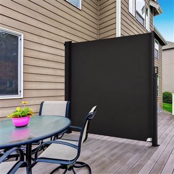 Toldo Lateral Retrátil Outsunny para Terraço | Poliéster | 350x180 cm - Cinza Escuro - 1