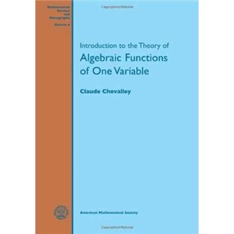 Introduction to the Theory of Algebraic Functions of One Variable - Paperback - 1951 - 1